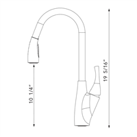 Pelican PL-8224 Single Hole Pull Down Kitchen Faucet - Oil Rubbed Bronze
